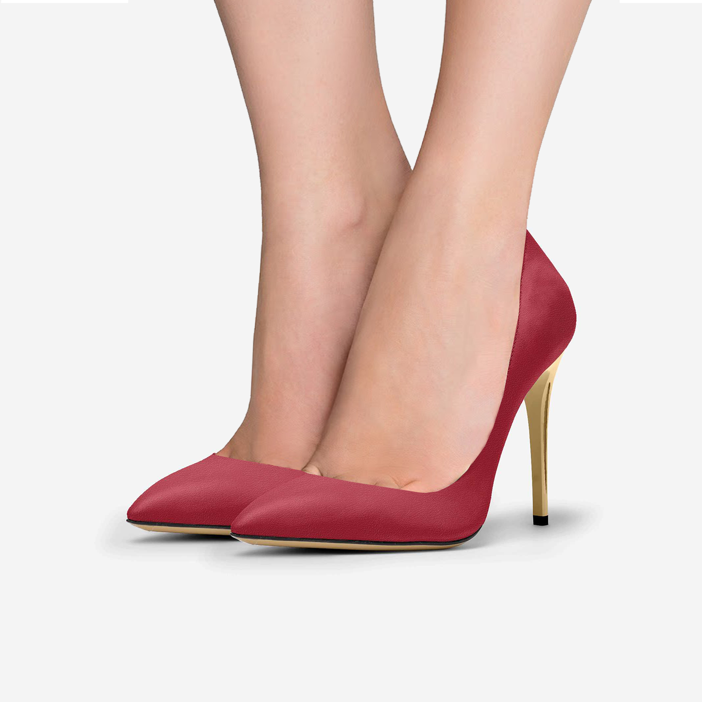 Red Bordeaux Leather Pumps