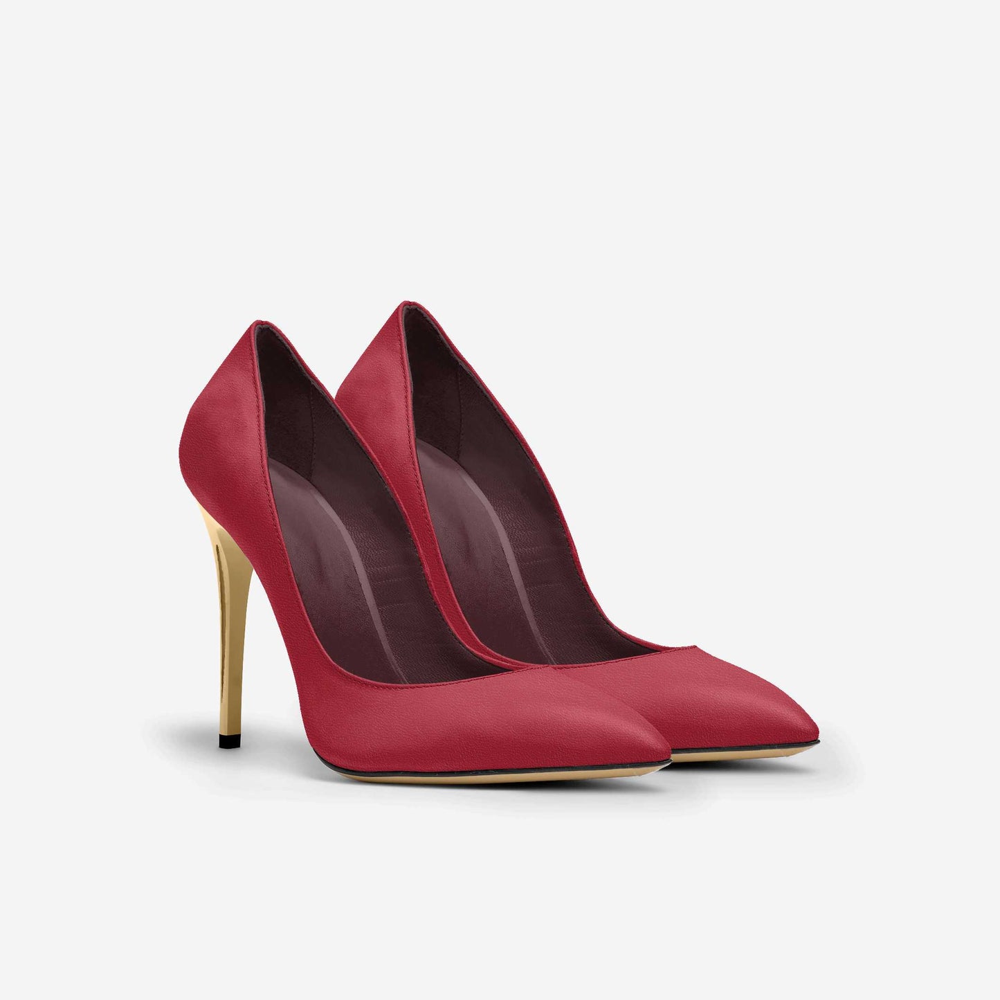 Red Bordeaux Leather Pumps