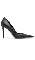 Elegant Queen 100 Black Leather Pumps