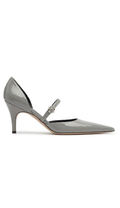 50mm Grey Patent Leather Mary Jean Pumps