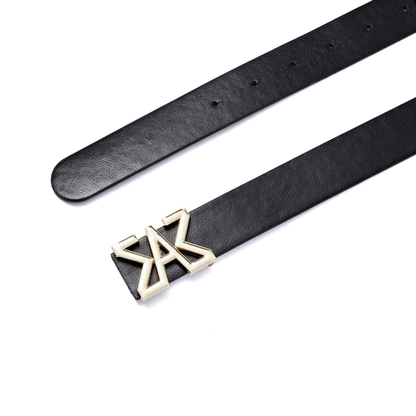 Women Black Leather Belt