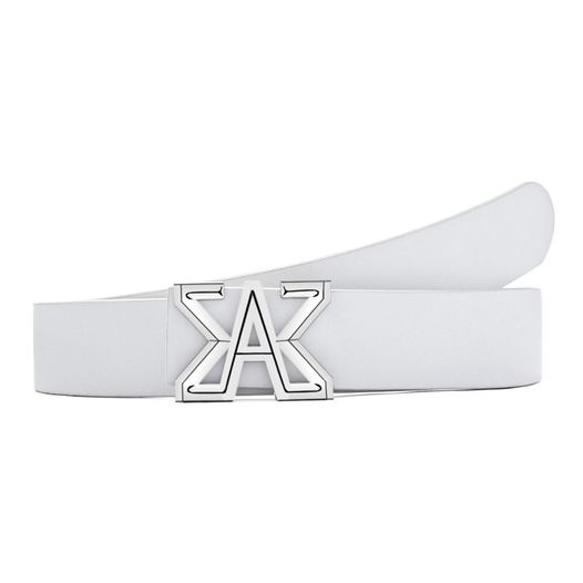 Women White Leather Belt